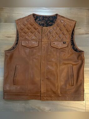First Manufacturing Company TIMBER MEN'S MOTORCYCLE LEATHER VEST